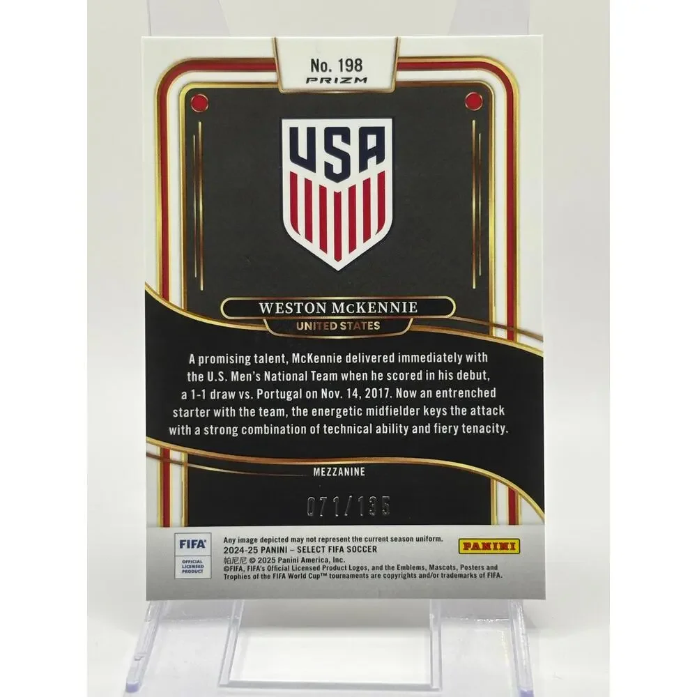 2024-25 Panini Select FIFA Weston McKennie Mezzanine Camo Refractor /135 SP USA